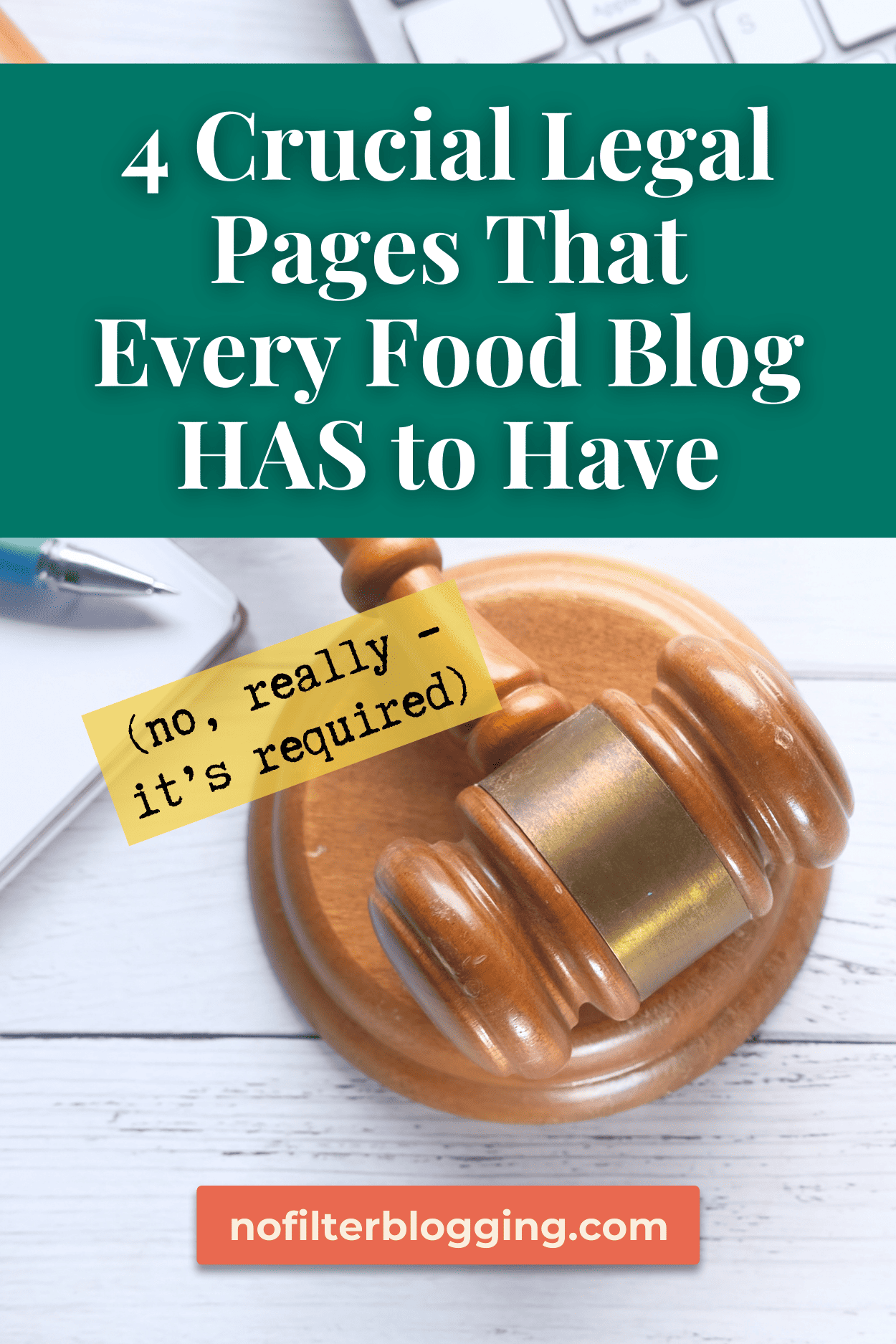 4 Crucial Legal Pages That Every Food Blog Should Have Pinterest image